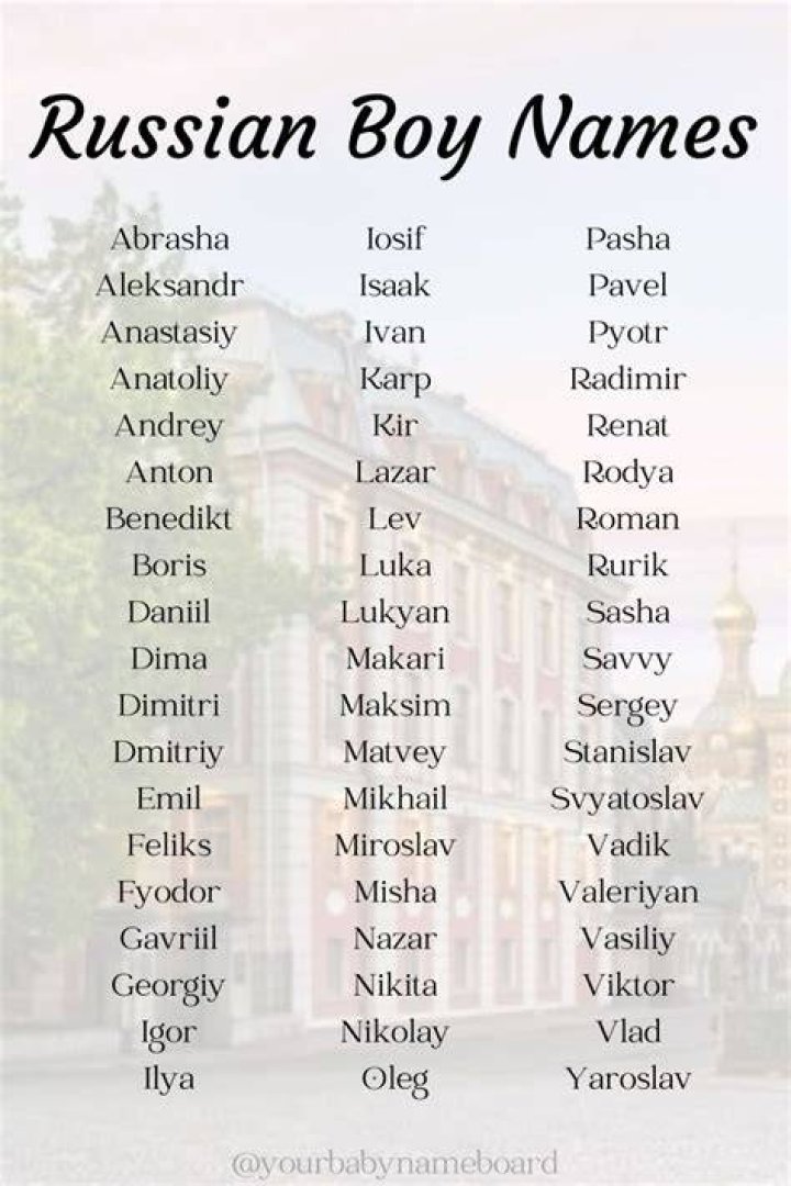 Discover Popular Russian First Names For Your Next Naming Adventure