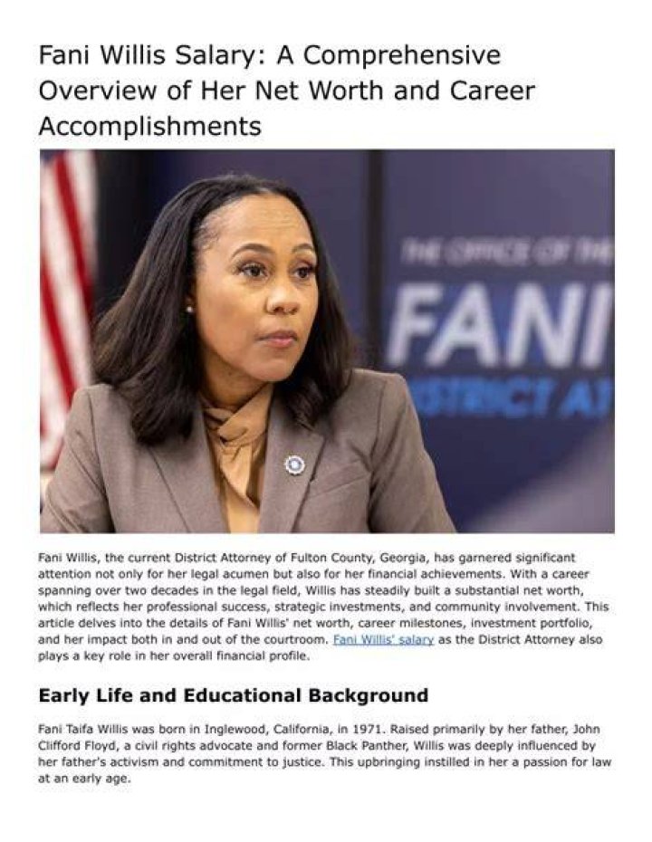 Explore Fani Willis's Net Worth: The Complete Breakdown