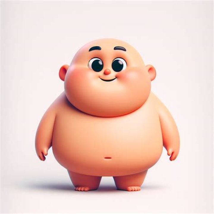 Fat Bald Cartoon Character