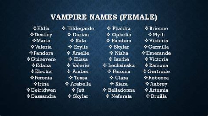 Female Vampire Names And Meanings
