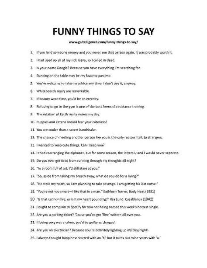 Funny Stuff To Say To People