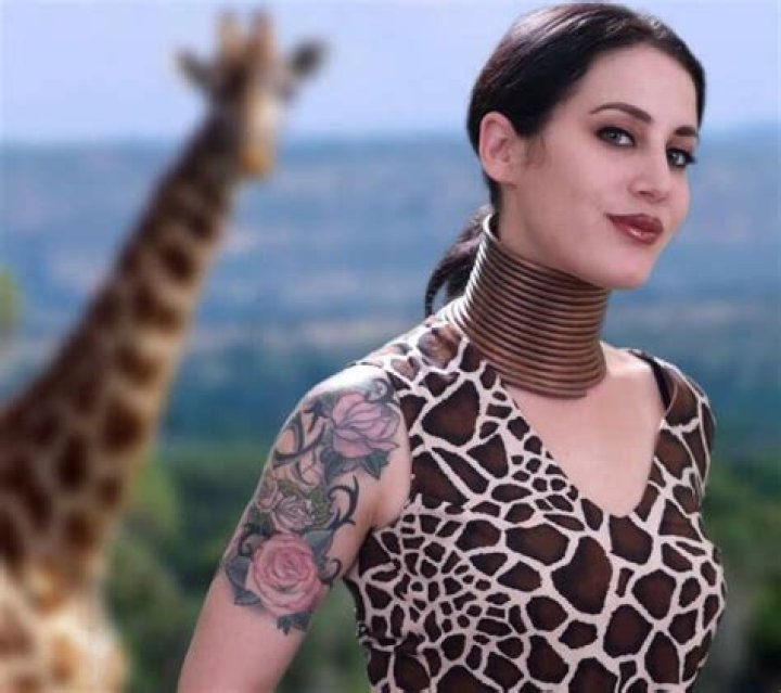 Giraffe Woman Rings Removed