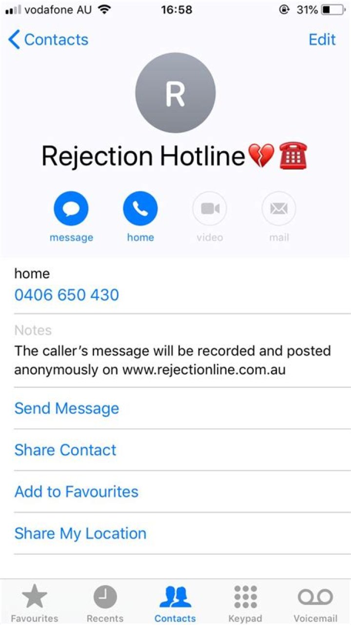 Rejection Hotline Numbers